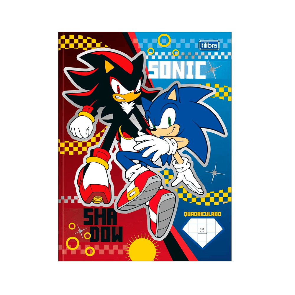 Caderno Pedagogico C.D. Brochura Quadriculado 1x1cm Tilibra - Sonic 4 Caderno Pedagogico C.D. Brochura Quadriculado 1x1cm Tilibra - Sonic 4